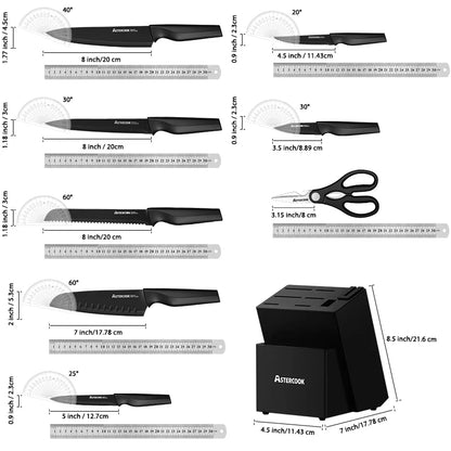 Knife Set with Built-in Sharpener Block, 15 pc