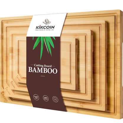 4-piece Kitchen Bamboo Cutting Board Set