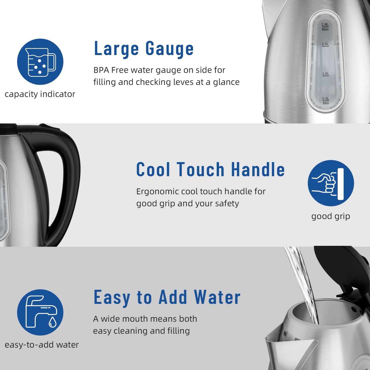 Electric Kettle, 8 cup capacity