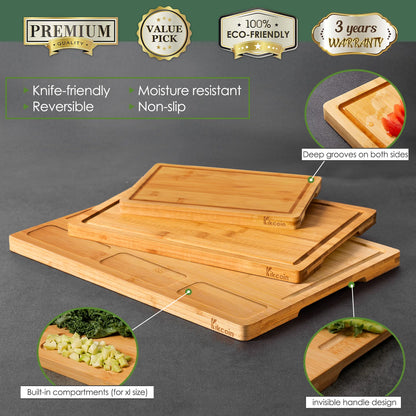 3 Piece Kitchen Cutting Board Set