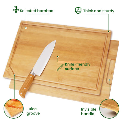 4-piece Kitchen Bamboo Cutting Board Set