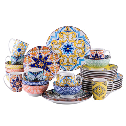 16/32/48-Piece Jasmin Pattern Dinnerware Set