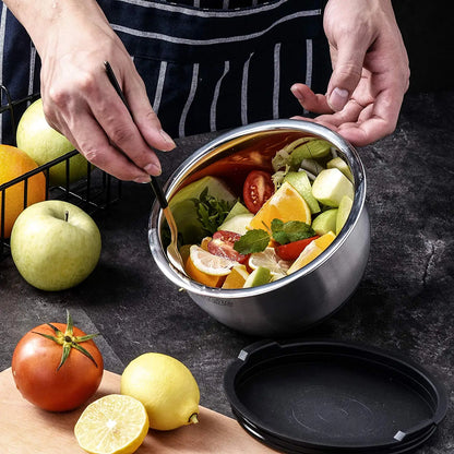 Set of 5 Stainless Steel, Non-Slip Mixing Bowl