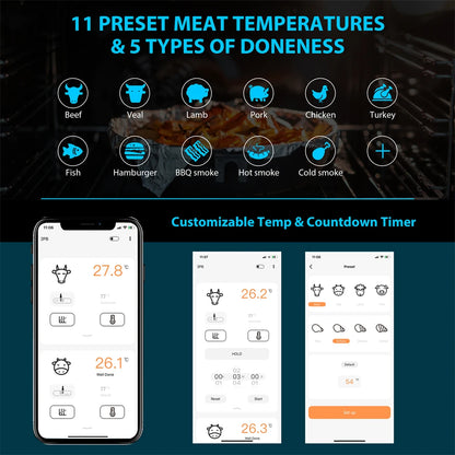 Digital Meat Thermometer With External Probe