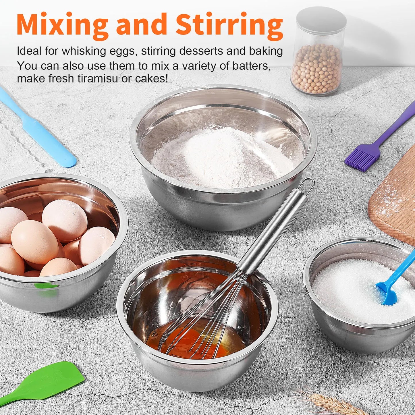 29-Piece Stainless Steel Mixing Bowl Set