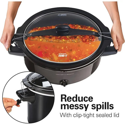 Portable Slow Cooker with Lid Lock, 2 sizes