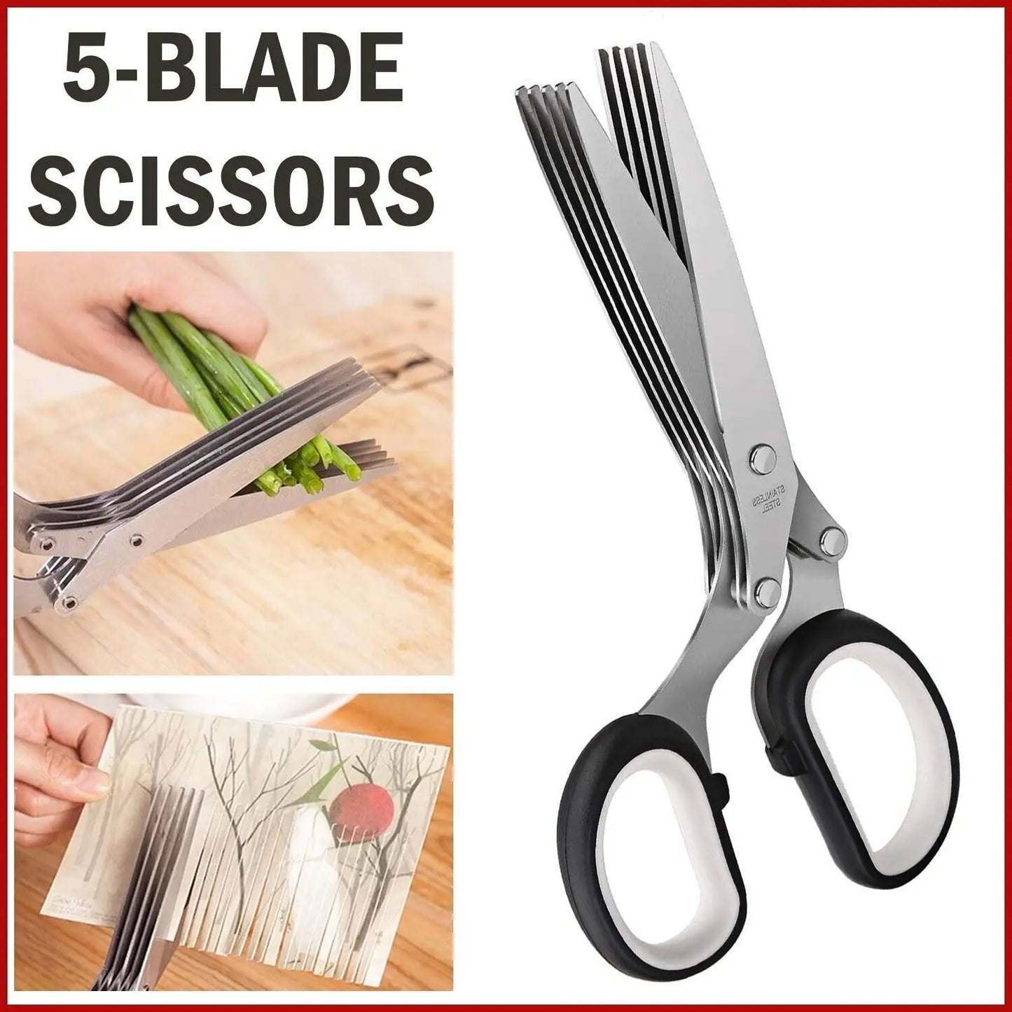 Herb Scissors With 5 Blades And Cover