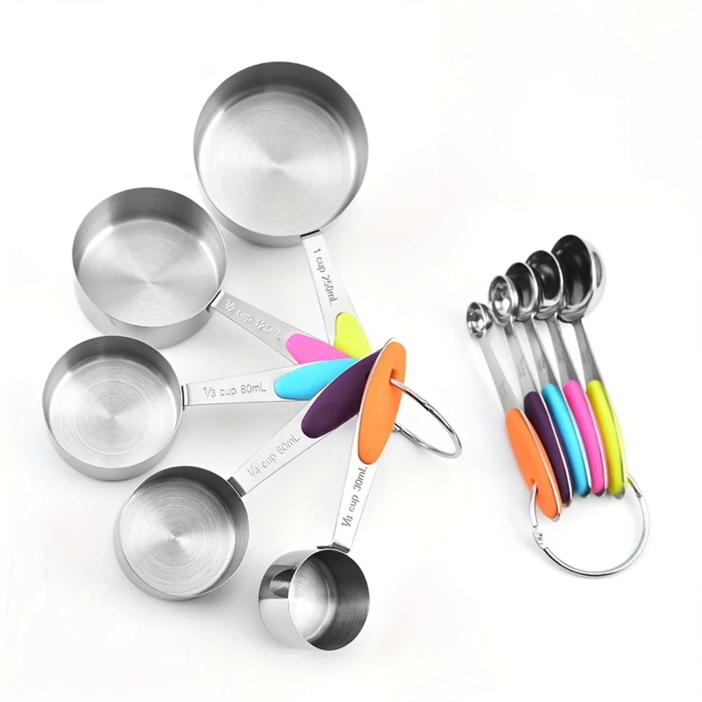 Stainless Steel Measuring Cups & Spoons Set