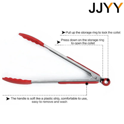 Tongs, Heat Resistant Silicone