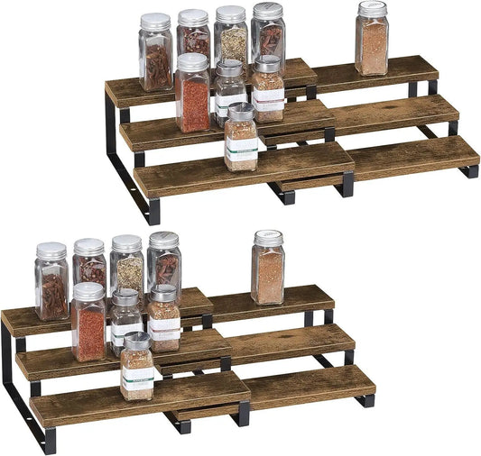 3-Tier Wooden Spice Rack Organizer