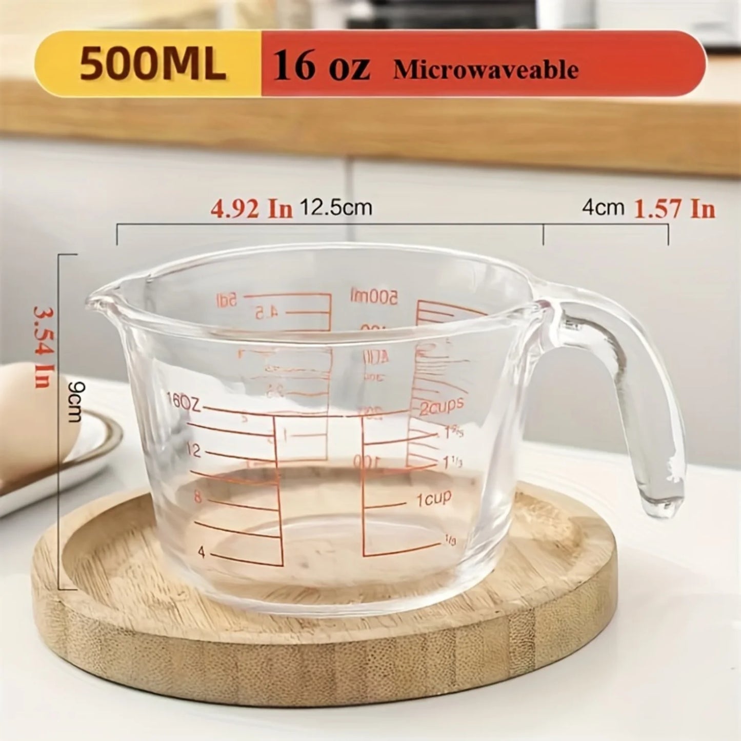 2-cup/4-cup Large Glass Measuring Cup