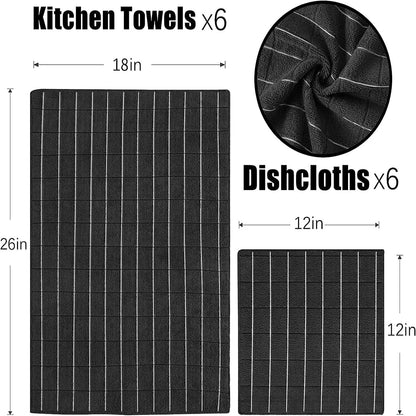 Microfiber Kitchen Towels and Dishcloths Set, 7 colors