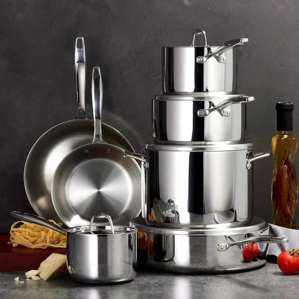 Induction-Ready Tri-Ply Clad 12-Piece Cookware Set