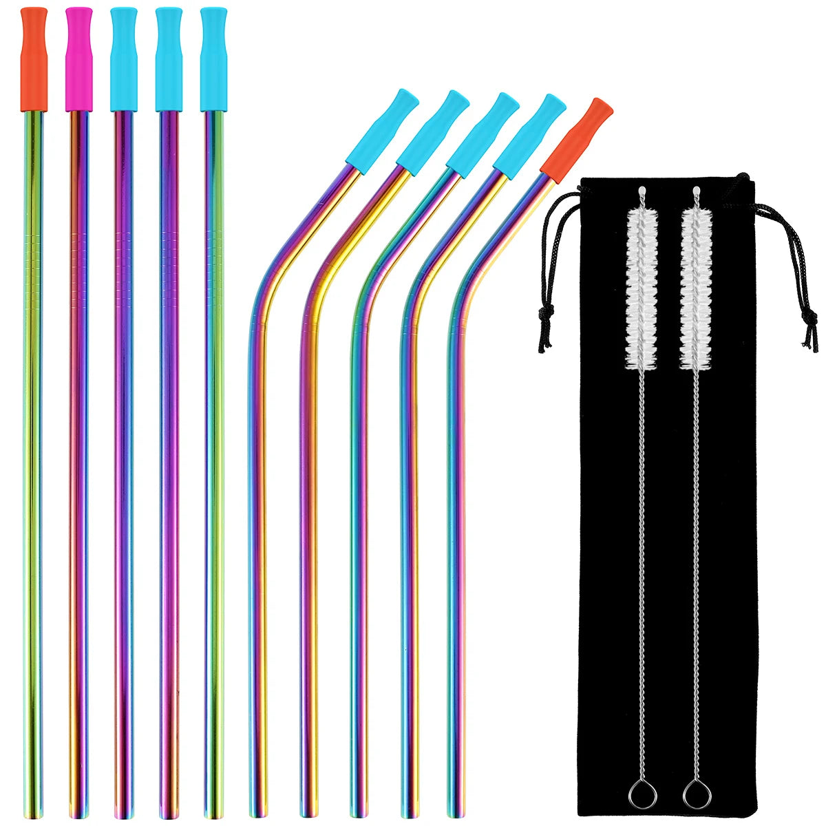 10Pcs 20Pcs 50Pcs Stainless Steel Straws Uten