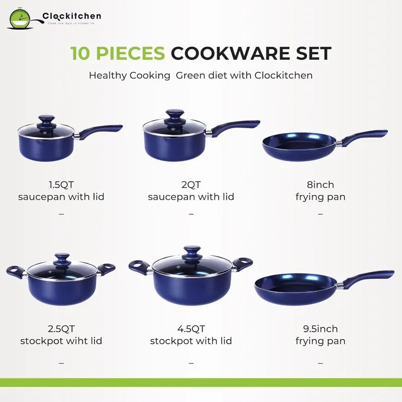 6/7/10 PCS Pots and Pans Set, 3 colors