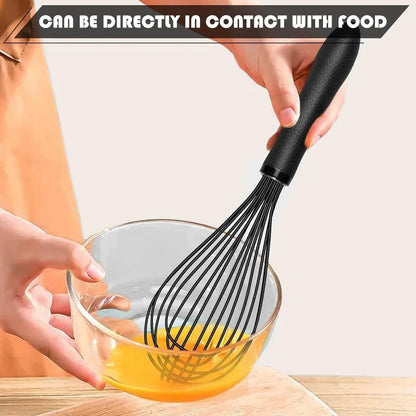 Kitchen Silicone Whisk, 11-Inch, Black