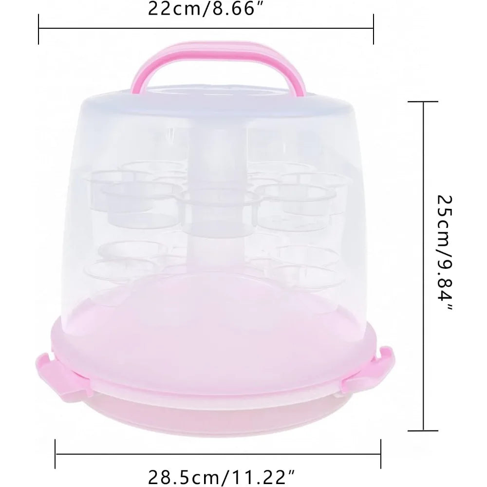 3 Tier Plastic Carrier Container, 3 Layer Muffin Cupcake