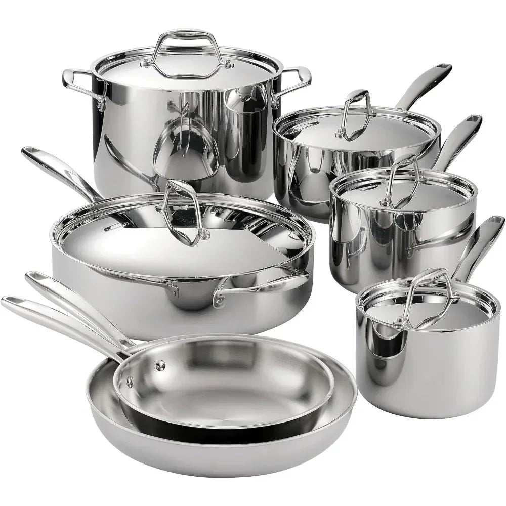 Induction-Ready Tri-Ply Clad 12-Piece Cookware Set