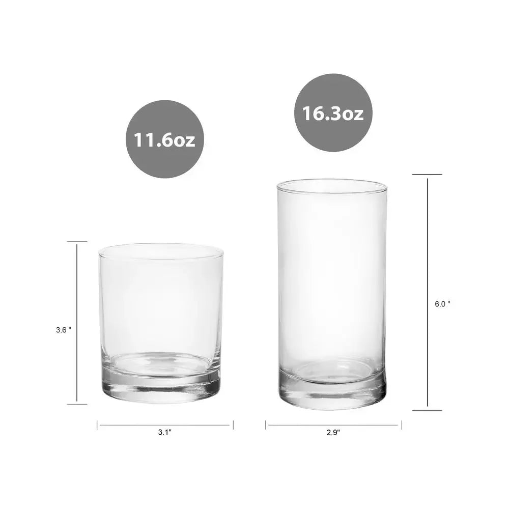 12-Piece Glass Drinkware Set