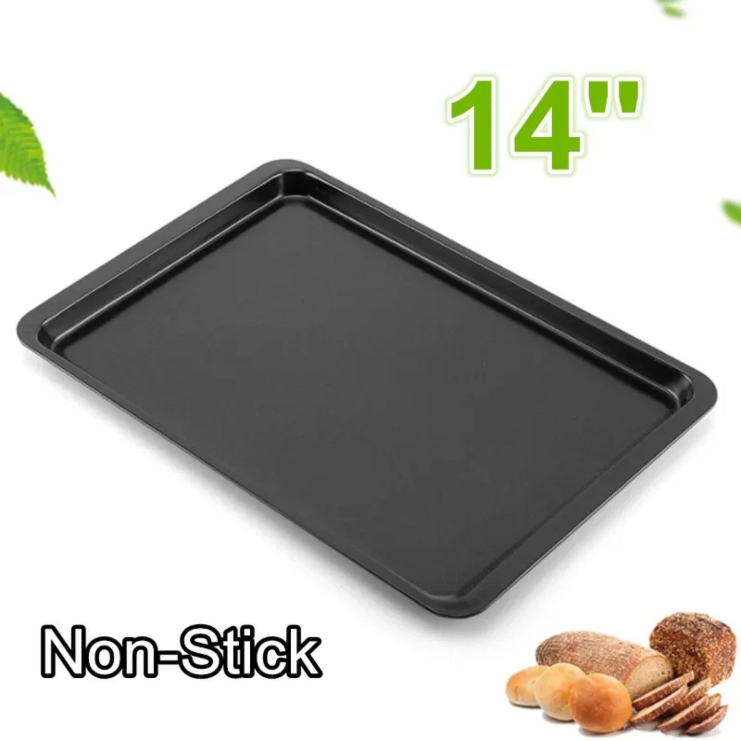 Non-stick Rectangular 14 Inch Baking Tray, 3 colors