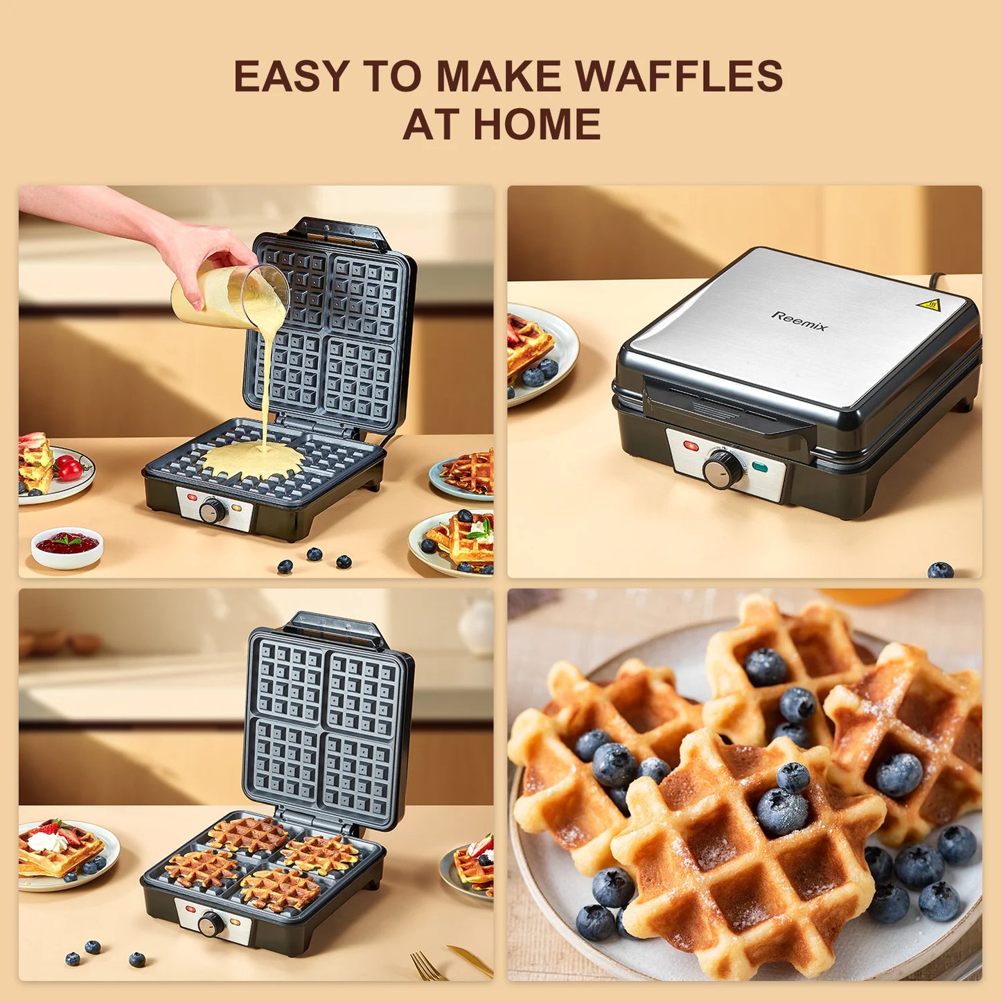 4-Slice Belgian Waffle Maker