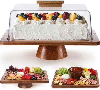 Rectangular Acacia Wood Cake Display, Charcuterie