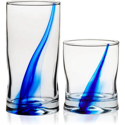 Blue Ribbon Tumbler/Rocks Glass Set, 16PCS