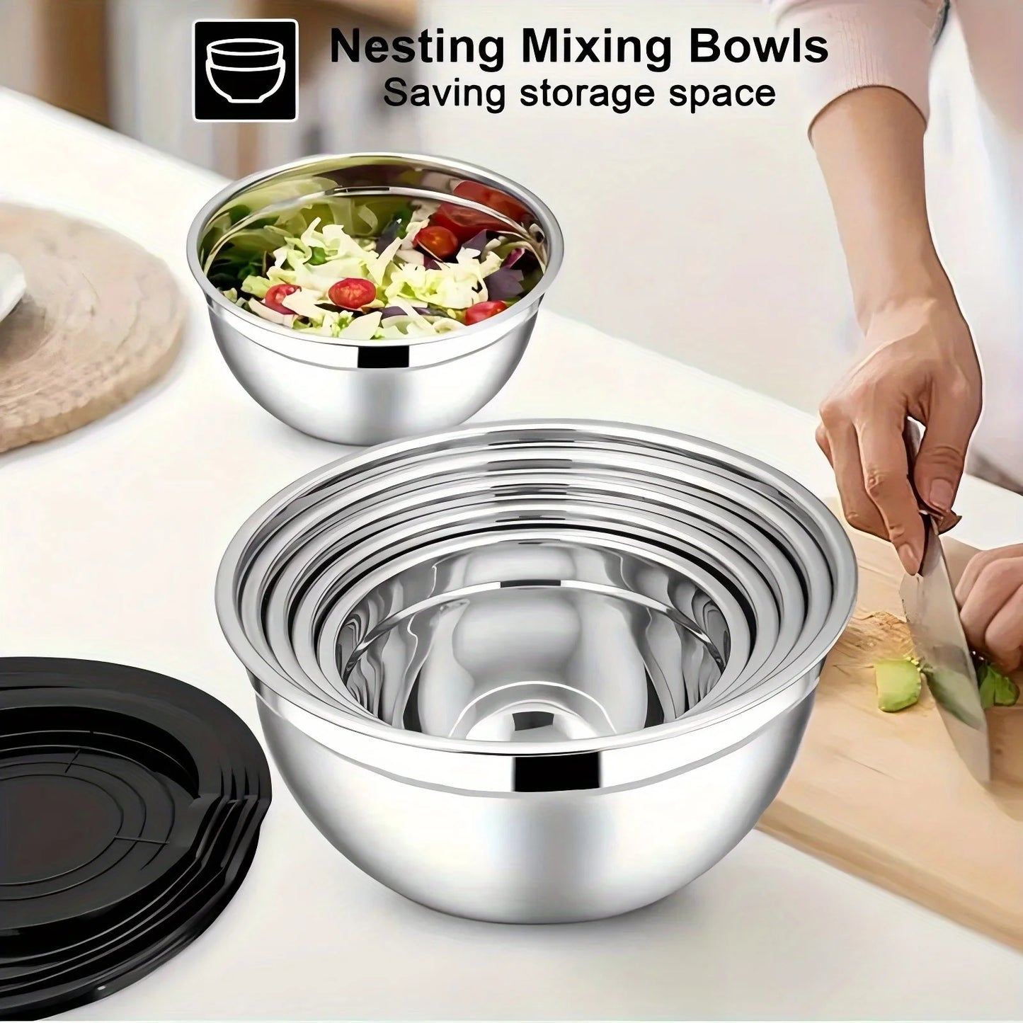 17pcs, Mixing Bowl Set With Lids Grater