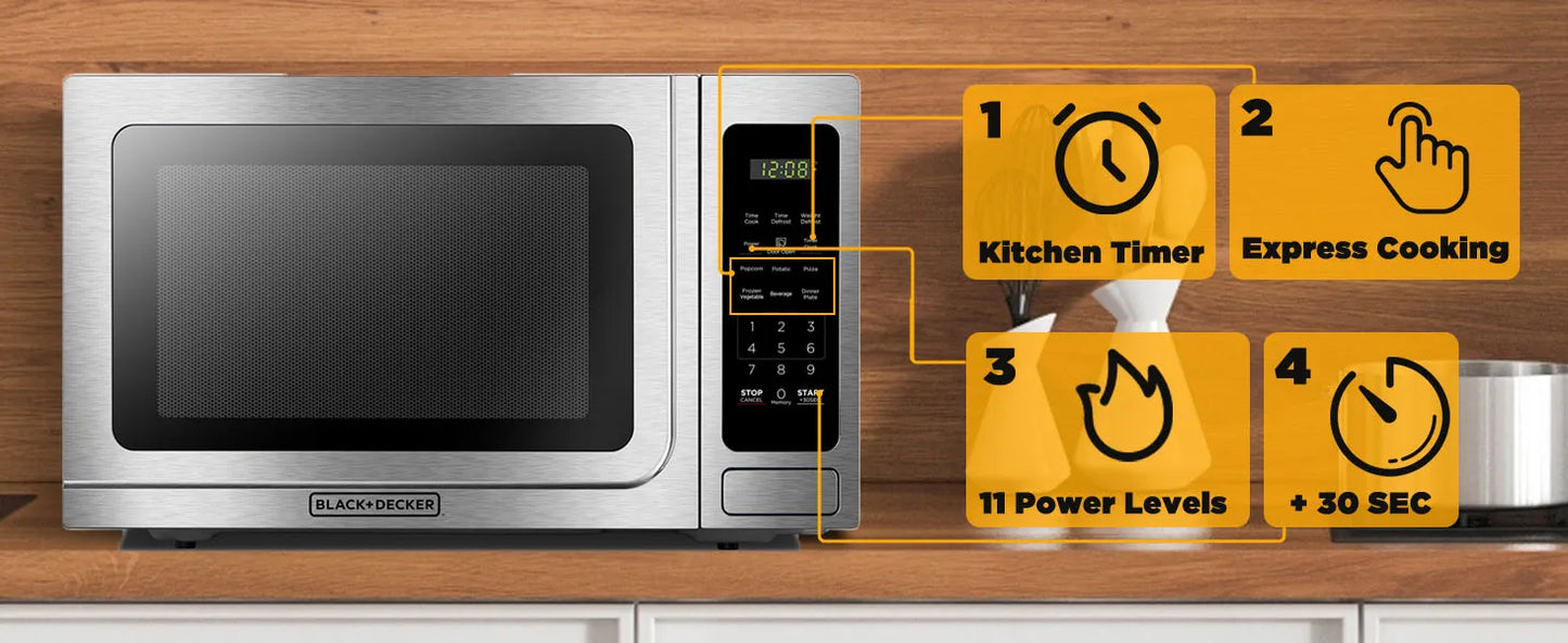 BLACK+DECKER Digital Microwave, 1.4 Cu.ft