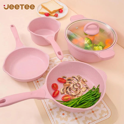 Pink Pots and Pans Set Nonstick 23pcs