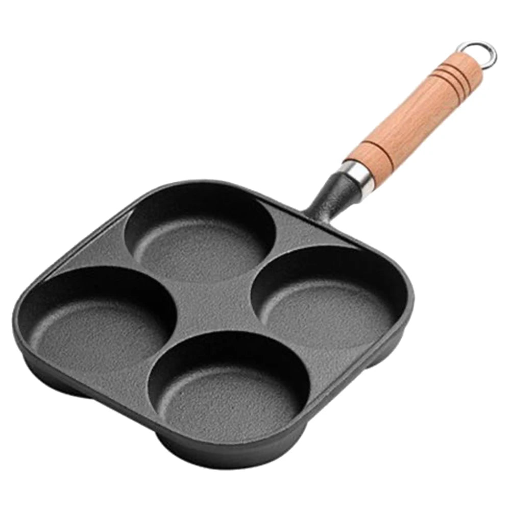 4-Hole Pan with Wooden Handle