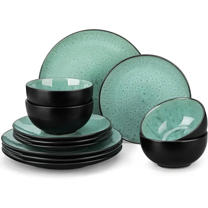 Bubble Plates and Bowls Sets - 12 Piece, 3 Colors