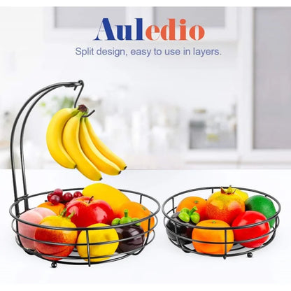 2-Tier Countertop Basket With Banana Hanger