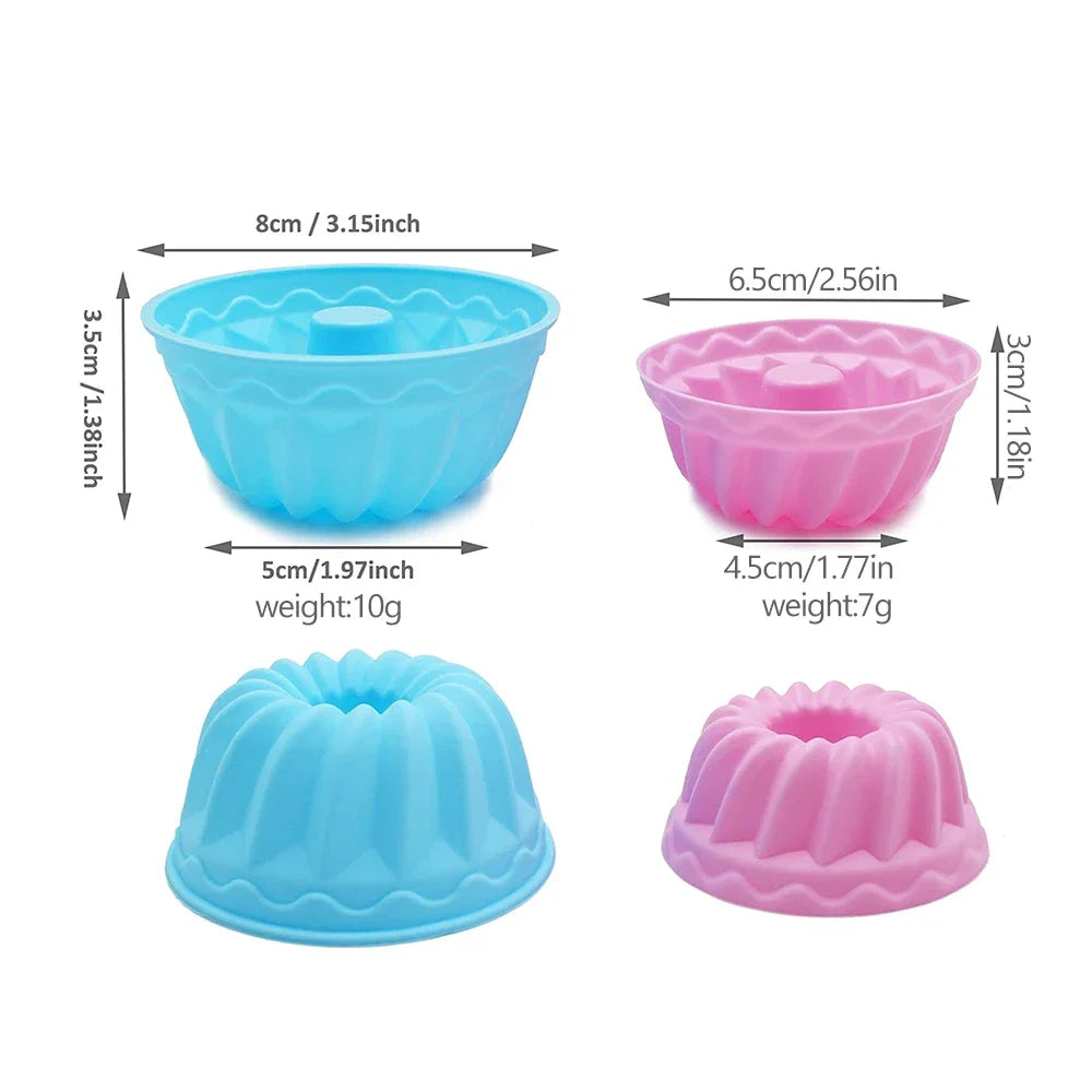 Silicone Mini Bundt Pans, Set of 12, 2 sizes