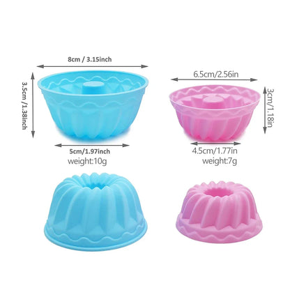 Silicone Mini Bundt Pans, Set of 12, 2 sizes