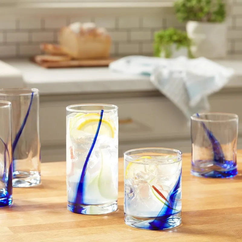 Blue Ribbon Tumbler/Rocks Glass Set, 16PCS