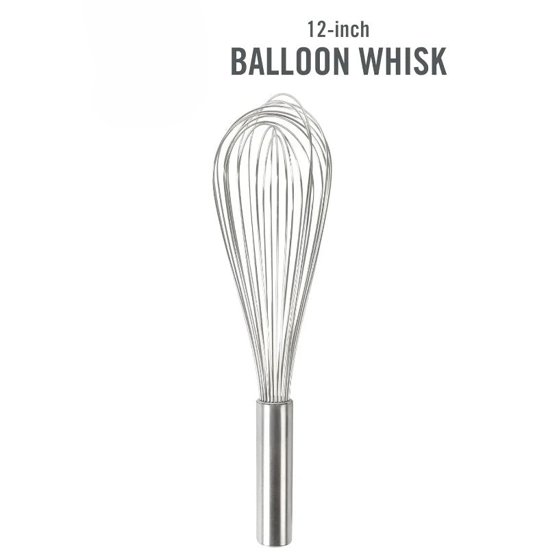 12" Stainless Steel Balloon Whisk - Satin Finish