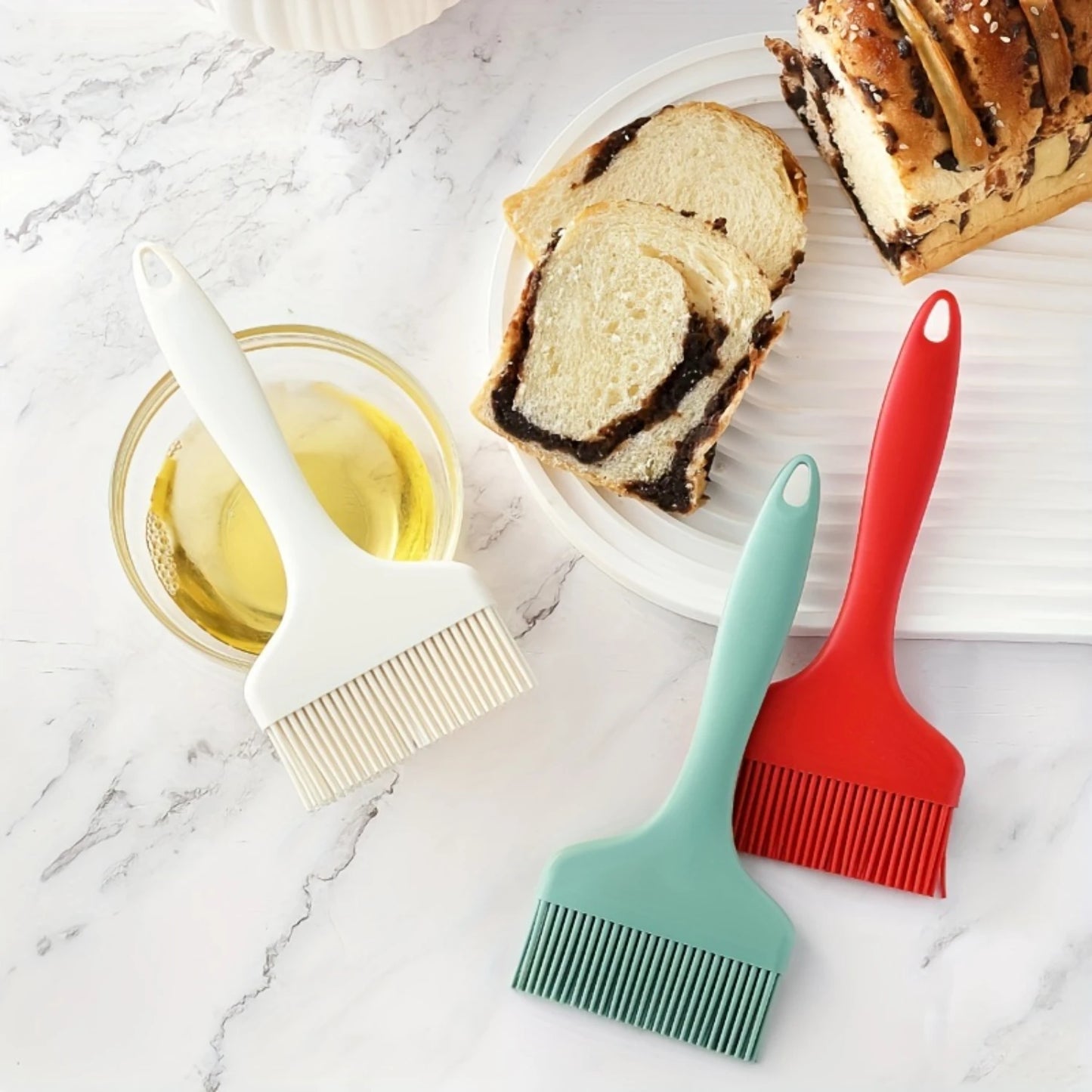 3pcs Large Silicone Basting Pastry Brush Set