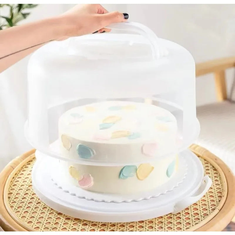 10 Inch Cake Carrier Stand, Handles and Lids