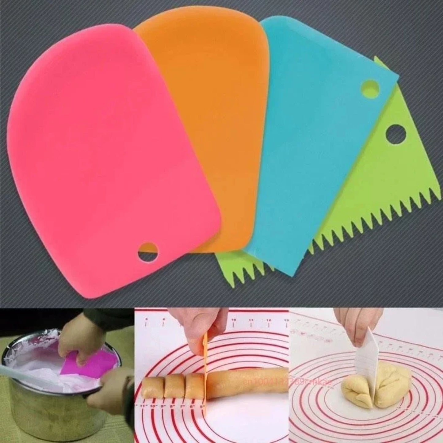 3 Pieces / Dough Cutter, Cake Slicer,  Baking Tool, 5 colors