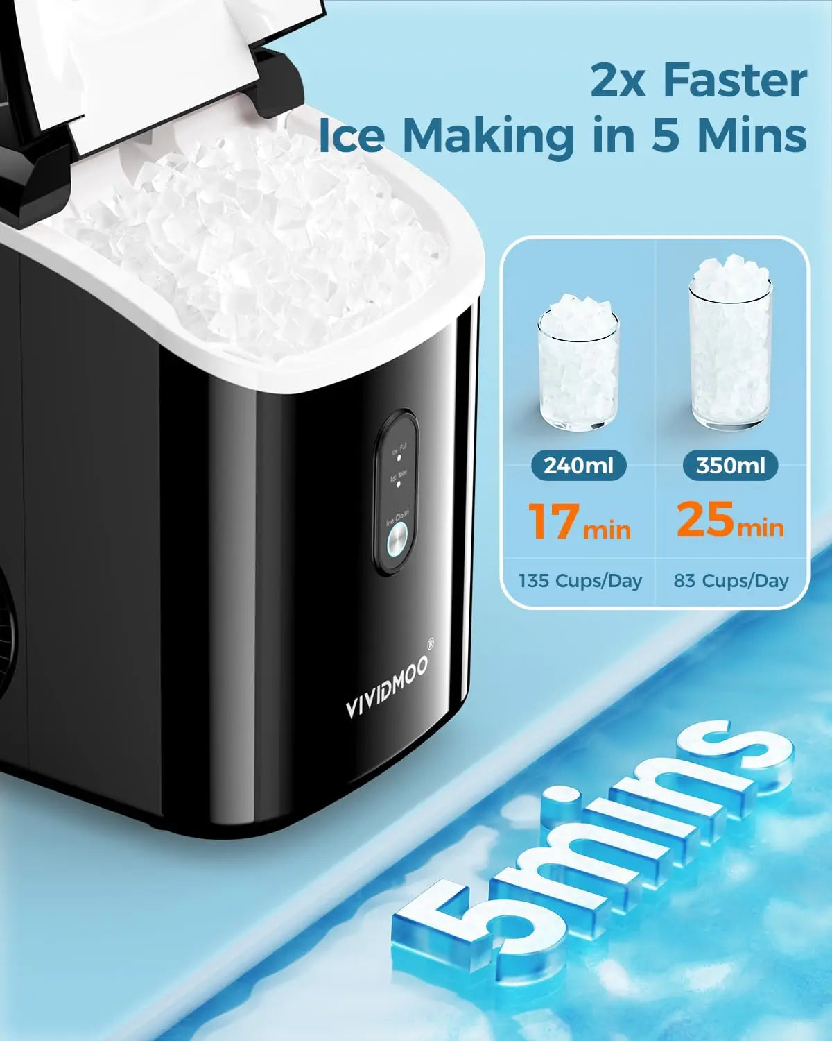 Countertop Ice Maker, Self-cleaning