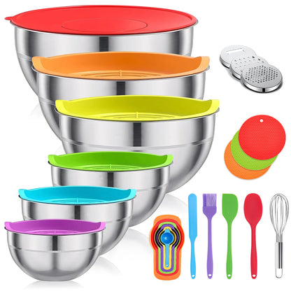 29-Piece Stainless Steel Mixing Bowl Set