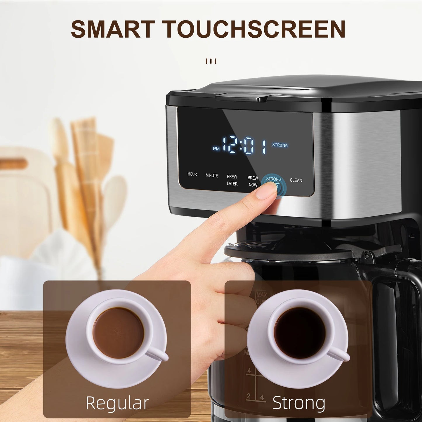 Coffee Machine with Iced Coffee Function, 12-cup