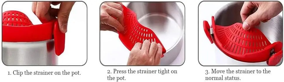 Silicone Pasta Strainer Clip-On