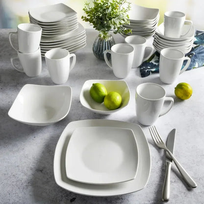 Everyday Square Expanded 40-Piece Dinnerware Set Dinner   Dining Table   Bowls and Plates