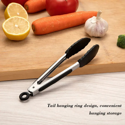 1  Black Silicone Food Tong