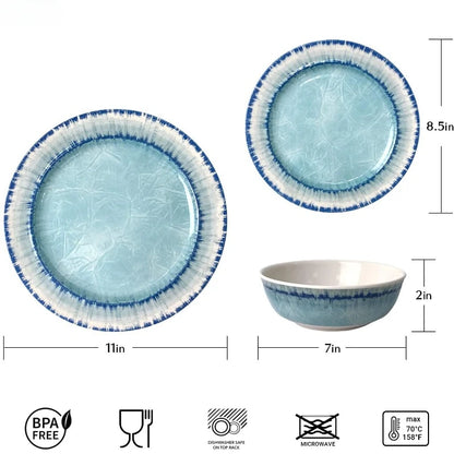 Set of 12 Tableware , 3 Colors