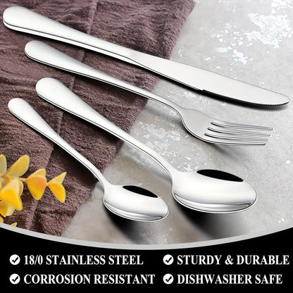 60pcs, Stainless Steel Flatware Set