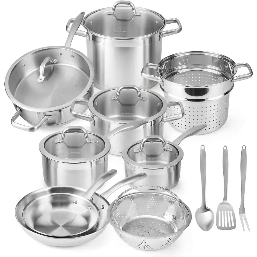 Stainless Steel Pots and Pans Set, 17PC