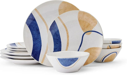 12 Piece Dinnerware Set, Service for 4, 3 Colors